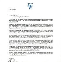 20th Annual Golf Invitational [letter]